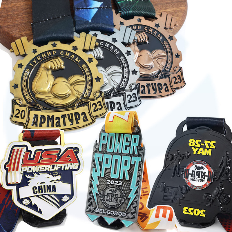 メーカーカスタムメタル3D亜鉛合金メダル賞PowerLifting BodyBuilding Fitness Weightlifting Sports Medals