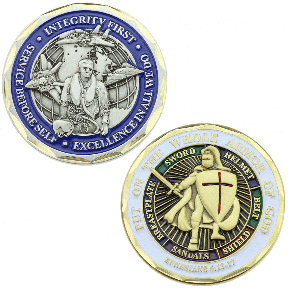 バルクカスタムメタル亜鉛合金3Dエナメルお土産神コインナイトテンプラーチャレンジコインの鎧全体
