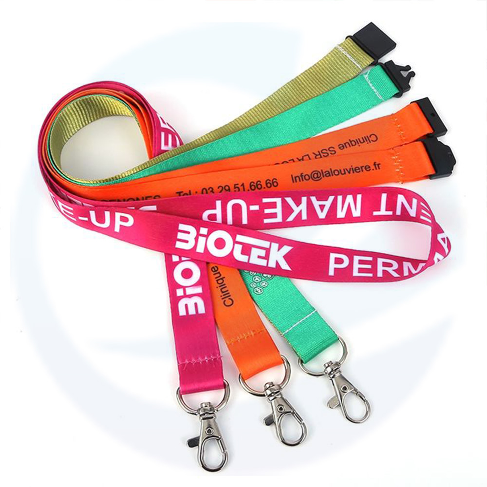 低MOQカスタムプリントブランク昇華ネックストラップIDバッジカードホルダーLANYARDS WITH LOGO CUSTAL POLYESTER LANYARD