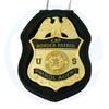 BSCI認定ファクトリーカスタムメタルロゴラペルピン3D陸軍警察探偵士官保安官セキュリティレザーカバーUSボタンシールドバッジ名誉