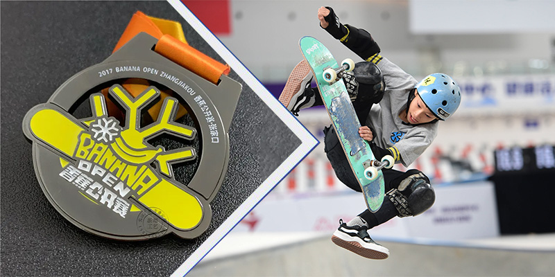 カスタムスポーツメダル：スケートボードチャンピオンを祝います