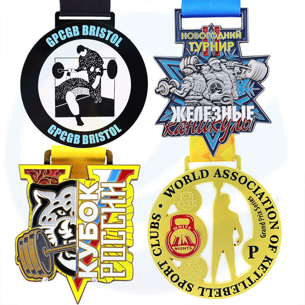 メーカーカスタムメタル3D亜鉛合金メダル賞PowerLifting BodyBuilding Fitness Weightlifting Sports Medals