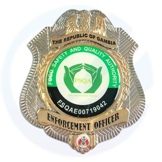 ナイジェリア警察バッジガンビアオフィサーメタルメダルステッカーとガラスメタルピンバッジ